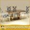 Luxury rose gold marble dining table set restaurant furniture