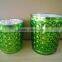 green color electroplated glass jar in different size