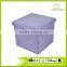 Purple Cube Foldable Seat Foot Rest Stool Seat Storage Ottoman