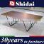 Rustic Coffee Table Natural Walnut Finished Wood Top Black Steel Metal Base TA-828L TA-828S