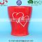 Home and garden decorations Plant pots Red Ceramic Vase with white interlocking hearts