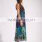 women's rayon printed spaghetti strap hawaii style maxi dress