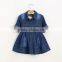Baby girl denim dress children jeans frocks designs 7 minutes of sleeve cowgirls dresses