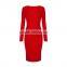 guangzhou china women clothing manufacturer long sleeve bandage dress bodycon 2016