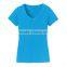 Short Sleeve Bulk Deep V-neck Women Cotton Plain Blank Tshirt