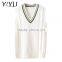 Trend girl v-neck school uniform sweater vests for high school students