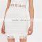 2017 wholesale top design crochet trim tight mini dress for ladies