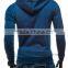 Casual men's plain hoodie cotton pullover sweatshirt with zipper