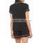2017 OEM Summer women Comfortable black sleepwear Collar & Shorts pink cotton pajamas short set