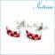Exquisite Red Rhinestone Jewelry Men Shirt Cufflinks