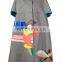 Grey A-line Style Short Sleeves Women Coat Plastic Print Wool Blend And Lambskin Coat (16110803)