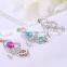 Lovely Rhinestone Silver Leaves necklace Colorful Rose Crystal predant for Women Jewelry Accessory For Girls