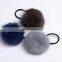 Cute Elastic Hair Ring with rabbit fur pom poms