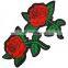 high quality custom iron on embroidery patch flowers