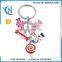 Fancy Cheap Colorful Fashion Metal Pendant Decoration Keychain with Key Ring