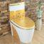 Bathroom golden design one piece ceramic toilet with water saving flushing