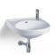 Ceramic semi bathroom square single hole white color hung basin sink with single hole