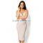 promotions 2016 New Sey Women winter red dress Sleeveless deep V-neck mid-calf nude Bandage Dress Celebrity Bodycon party dress