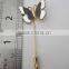 Butterfly Design Stick Lapel Hat Pin Brooch Black Silver Enamel Gold Tone Metal