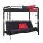 C style Bedroom Furniture Twin Futon Metal Frame Bunk Bed/Triple Bed