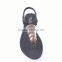 New design fashion ladies simple flat summer elastic loop happy feet sandals 2016