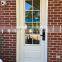 white metal frame popular french design exterior single swing privacy glass anti rust modern front wrought iron door