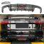 A6 Not Sline C7.5 KB Style Carbon Fiber Rear diffuser With Light Rear Bumper Lip For Audi A6 C7.5 2016-2018