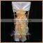 C003K cheap white organza tie back ruffled wedding chair cover wholesale