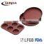 Carbon steel 6 cup muffin pan in wine red color