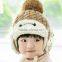 Warm Fleece Inside Embroideried Knitted Pompom Style Kids Children Winter Hat