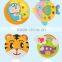 DIY animal cartoon lovely material kids mosaic puzzle plate painting gift