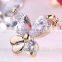 New Fashion Rolled Jewelry Gold Butterflies Crystal Earring For Women