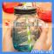 HOGIFT Wholesale 16oz mason jar with handle straw and metal lid /Clear Mason Jar Beverage Cups