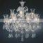 6 light clear glass arm chandelier