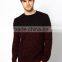 Man's Wool Blend Speckled Knit Design Sweater With Cable Knit Sleeves, Ribbed Cuffs and Waistband