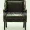 Modern Trapezoidal streamline design Genuine Leather Hotel chair/Dining Chair/Restaurant Chair With Arm(KY-2610)