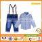 Good Quality 2 PCS Baby Boy Long Sleeve Plaid Shirt with Jeans Baby Clothing