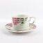 Beautiful custom printed tea cup and saucer set china wholesale