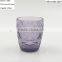 press drinking glass/Wine goblet,Hiball,DOF, sundae cup color glass in Lilac with geometric designs emboss