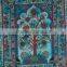 Bed Spread Hippie Mandala Indian Tapestry, Blue Cotton Mandala Bed cover