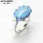 beautiful Synthetic opal gemstones ring 925 silver ring