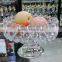 Large size personalized crystal glass fruit bowl with diamond decoration