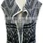 Cottong and acrylic,allover jacquard,ladies' vest