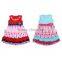 Cute baby clothing manufacturer baby dress arrow pattern girl party dress children frocks designs 4th of July girls dresses
