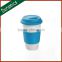 Duramics Double wall Ceramic mug with silicone/Double wall cup with silicone lid