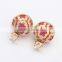 Sweet Design Earring Jewelry Hollow Wintersweet Contain Colorful Big Plated Pearl Double Sides Stud Earrings For Women