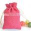 Colorful Small Drawstring Jute Pouch, jute jewelry pouch jute bag wholesale (20150730J101)