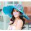 2016 hot sell new ladies women foldable sun hat beach hat for outdoor UV protection