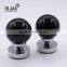 2 3/8 inch black smooth globe shape zinc base crystal pulls for shower door