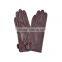 Simple and lovely purple threading bowknot threading girls sheepskin leather glove